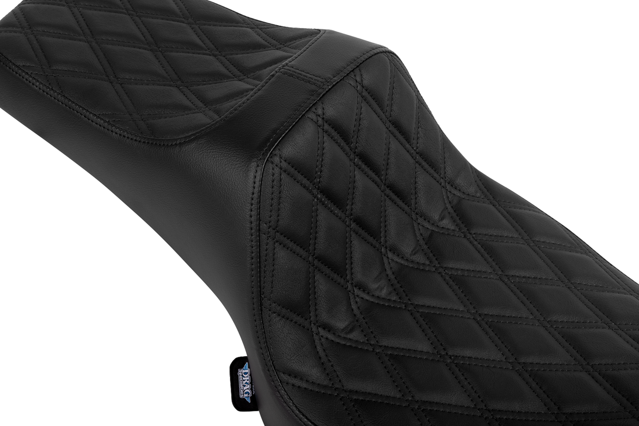 Drag Specialties Seats Predator III 2-Up Seat - Vinyl - Double Diamond - Black Stitch - Chieftain '25/Challenger '20-'25