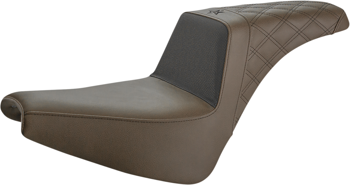 Saddlemen Unknown Industries Seat - Front Carbon Fiber/Black Gripper Lumbar/Rear Lattice Stitch - FX '18-'23