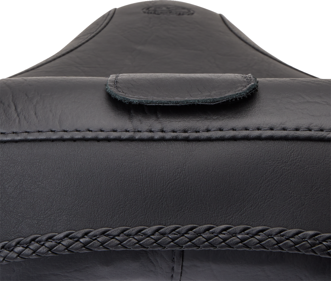 Mustang Wide Solo Seat - With Backrest - Vintage - Black - Smooth - FLST '00-'05
