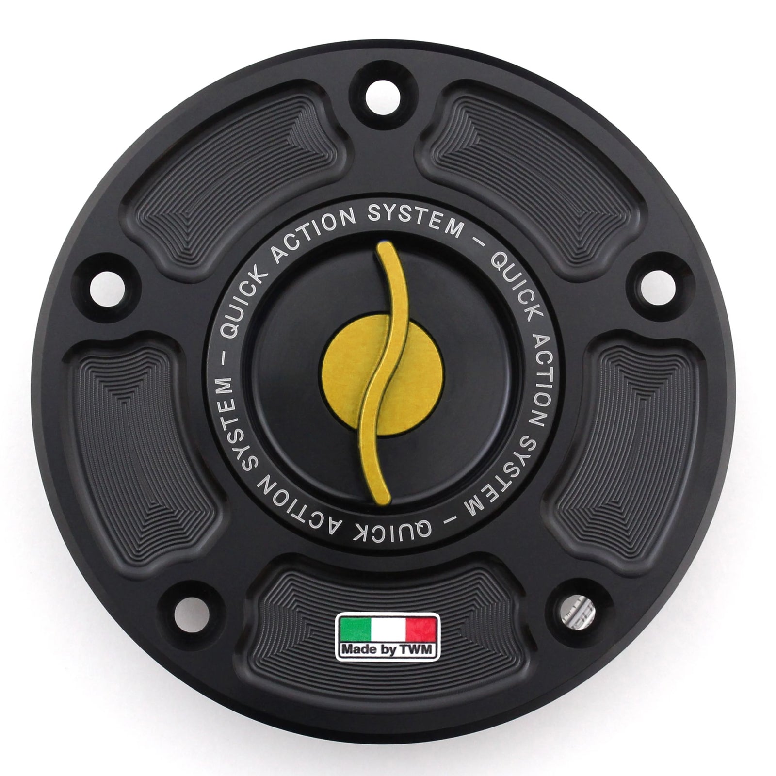 TWM CNC Aluminum Gas Cap / Fuel Cap with Gold Center Cap for Suzuki Motorcycles