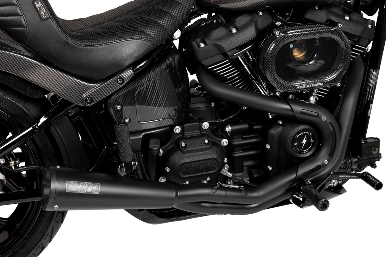 Vance & Hines 2-Into-1 Upsweep Exhaust System - Black - Stainless Steel