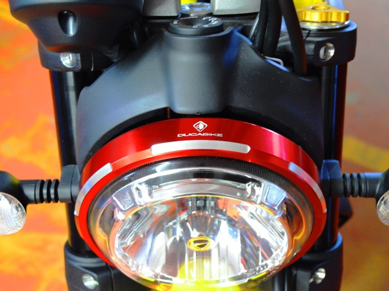 Ducabike DBK CFSCRA01 Scrambler Billet Aluminium Headlight Trim - RED