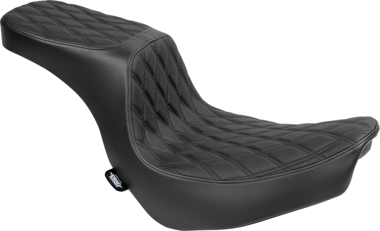 Drag Specialties Seats Predator 2-Up Seat - Vinyl - Double Diamond - Black Stitching - FLSB/FXLRS '18-'24