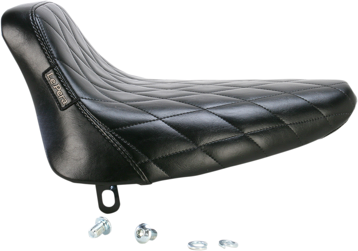 Le Pera Bare Bones Solo Seat - Diamond Stitch - Black - Softail '84-'99