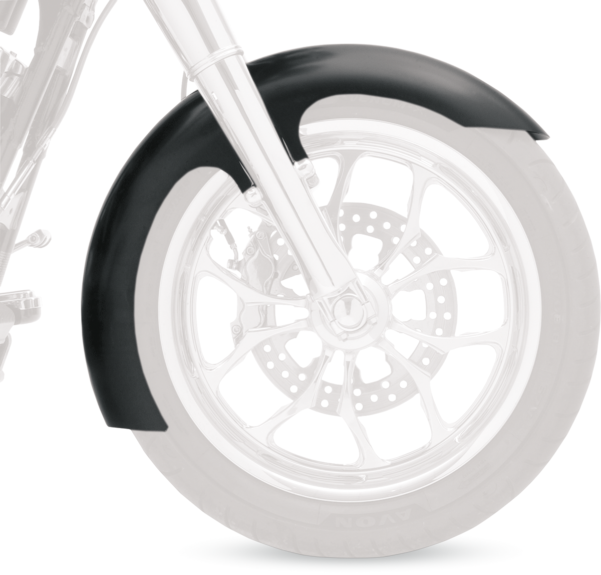 Klock Werks Slicer Front Fender - Black - 19" - HD Dyna/FXR/Sportster