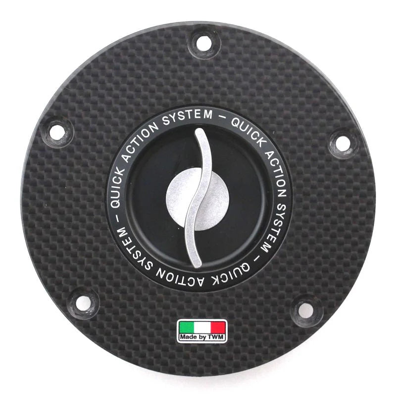 TWM Quick Action Carbon Fiber Gas Cap For Streetfighter V4 V4S - Silver