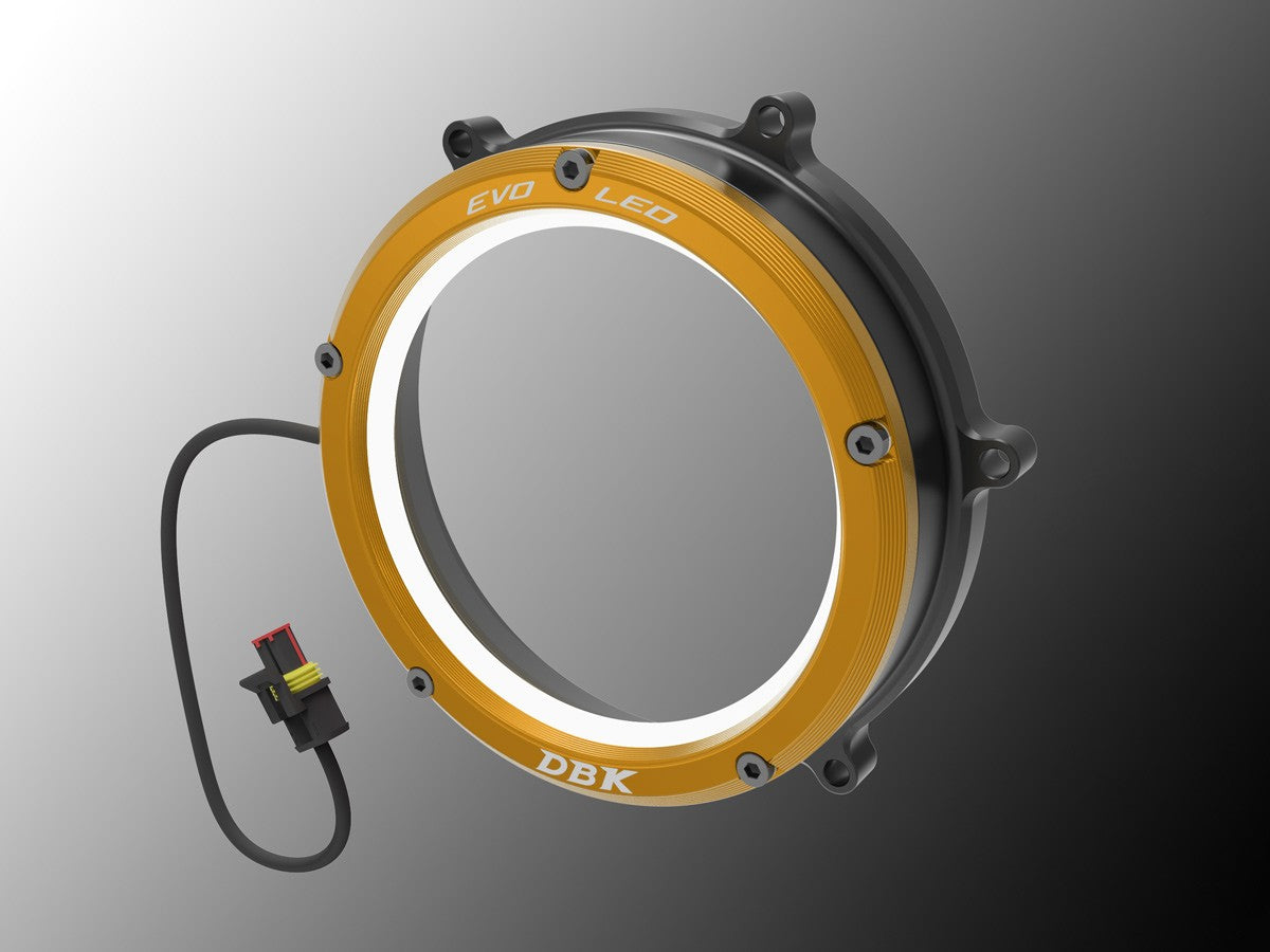 Ducabike DBK Cc1199l02 Evo LED Clear Clutch Cover - BLACK-GOLD