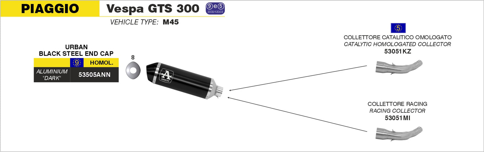 Arrow 53051MI Racing Header For Urban Exhaust