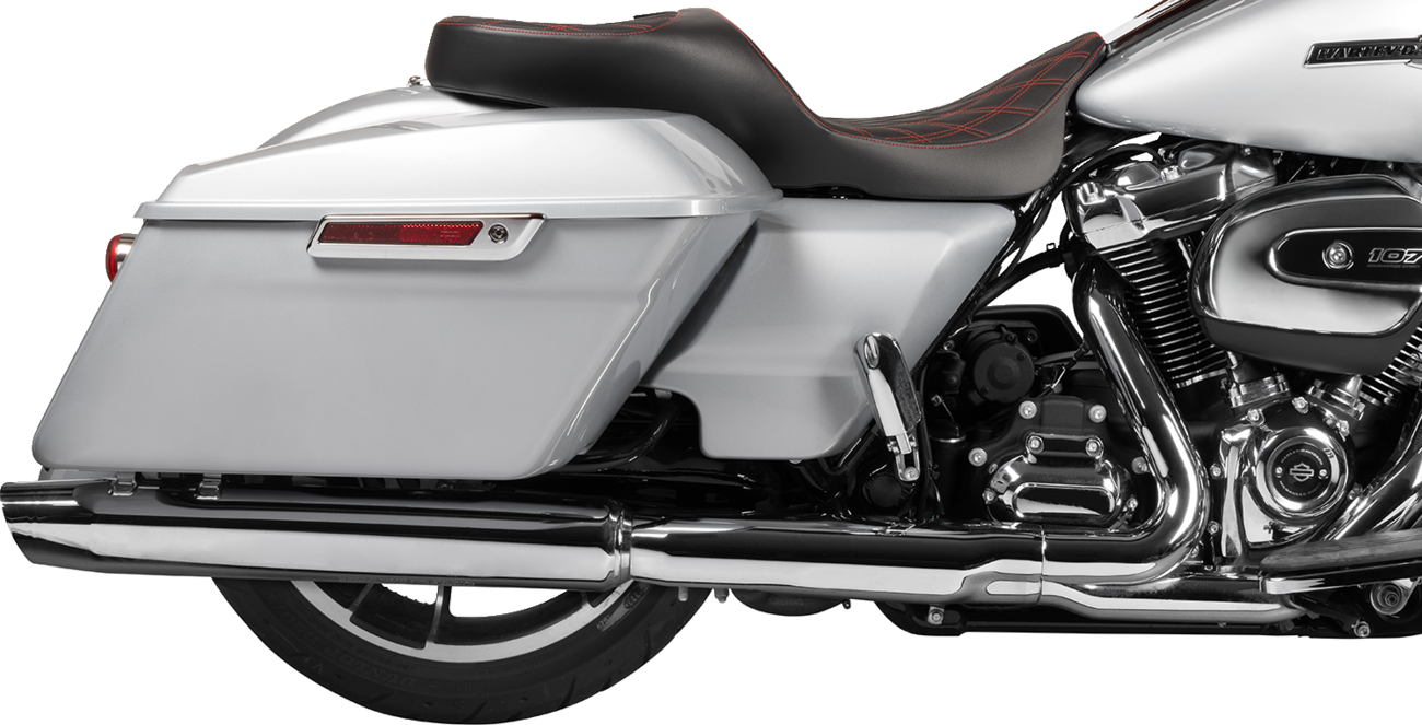 Drag Specialties Seats Extended Reach Freedom Seat - Vinyl - Double Diamond - Red Stitch - FLT/FLH '09-'25