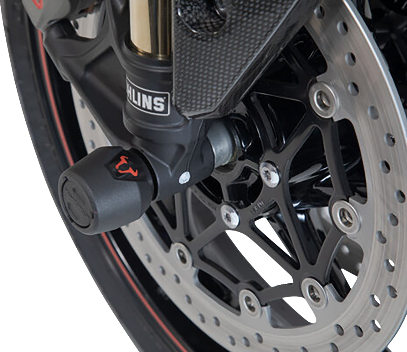 SW-Motech Axle Sliders - Front - Set - Triumph/Yamaha/Royal Enfield
