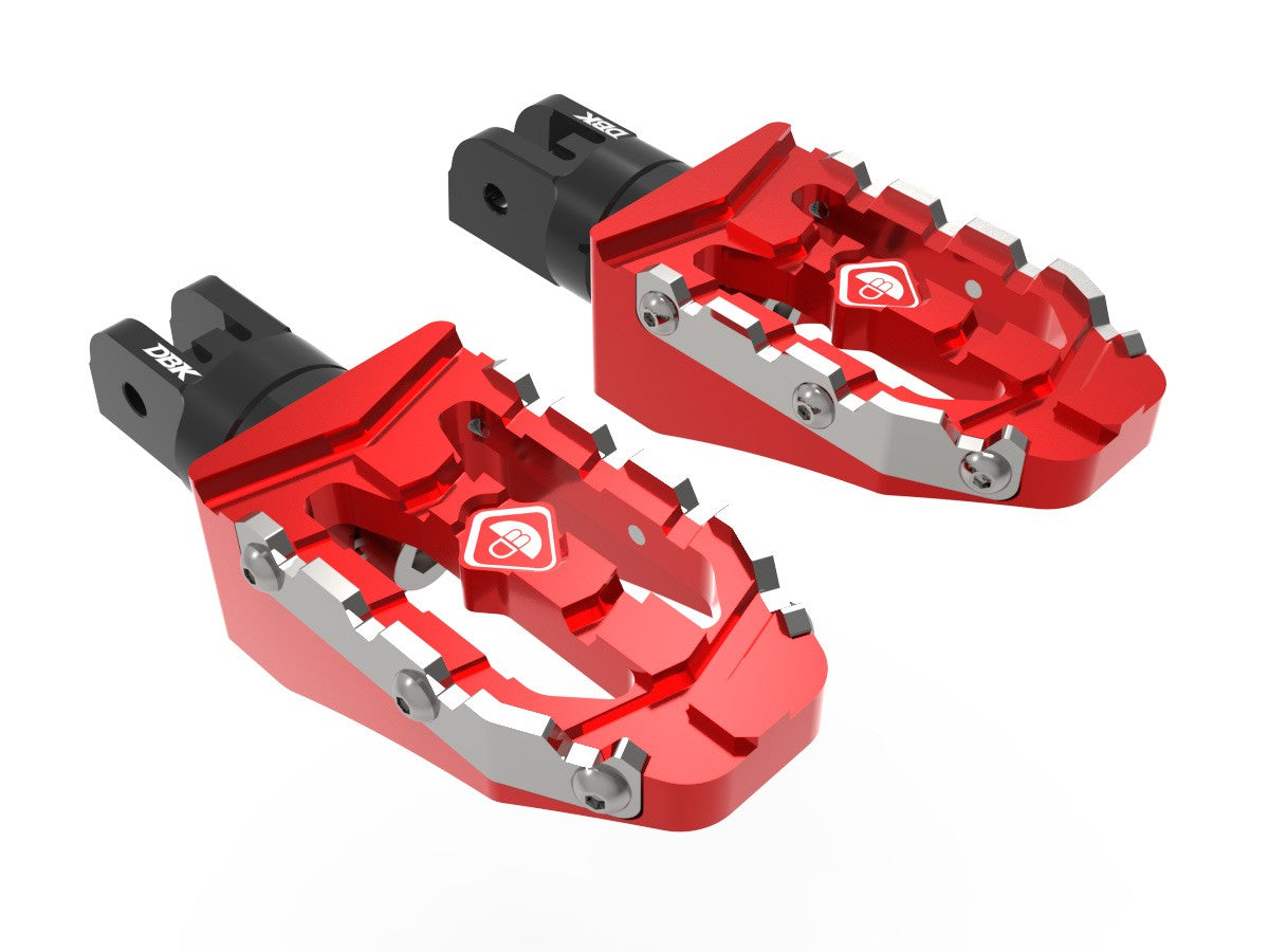 Ducabike DBK PPDV10 DUCATI ADJUSTABLE OFF-ROAD PILOT PEDALS KIT (Ø6mm PIN) - RED