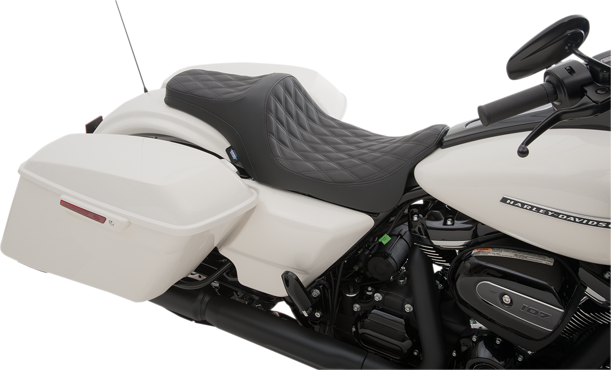 Drag Specialties Seats Predator III Seat - Double Diamond - Black Stitiched - FL '08-'23