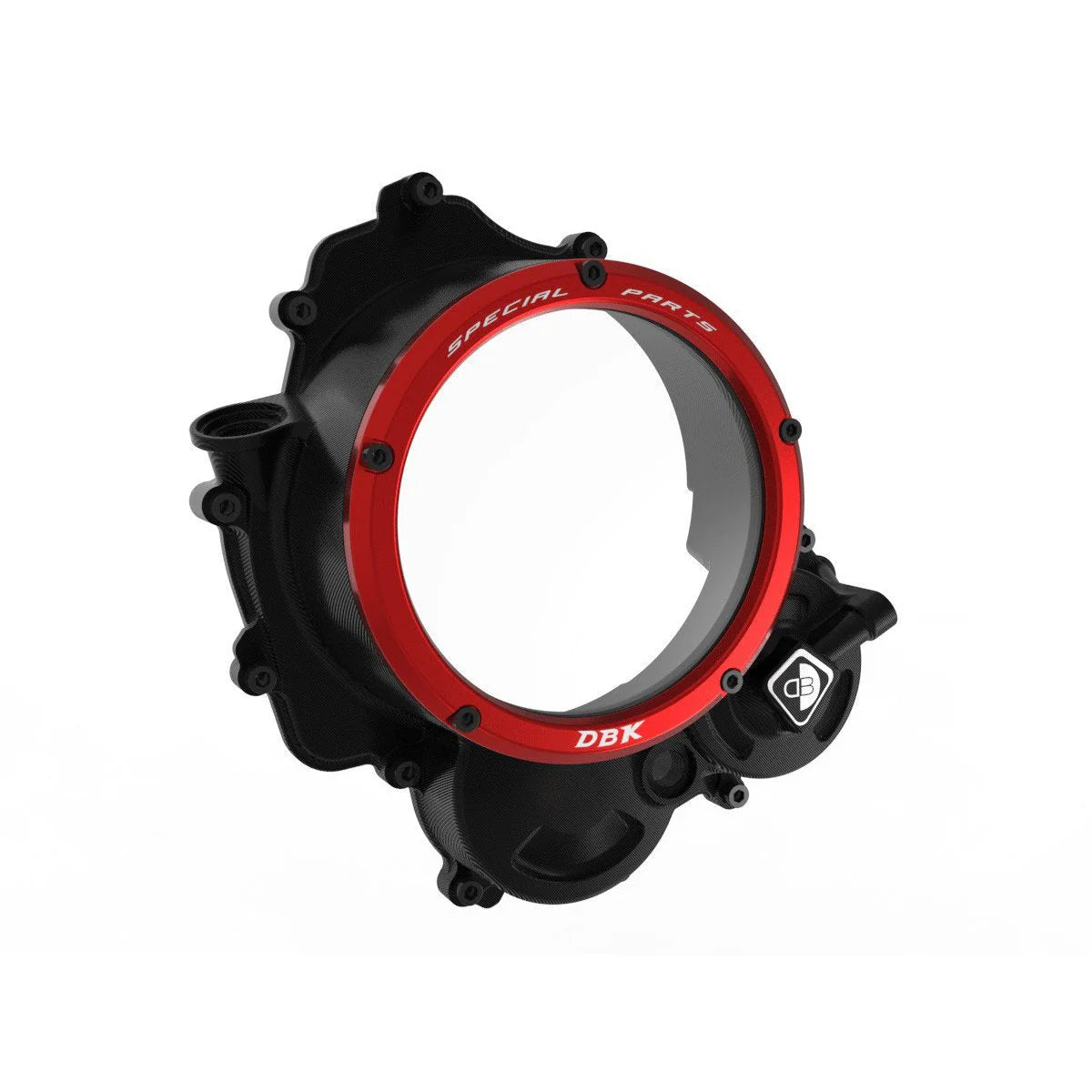 Ducabike DBK 3D Clear Clutch Cover For Ducati Hypermotard 698 Mono - Black-Red