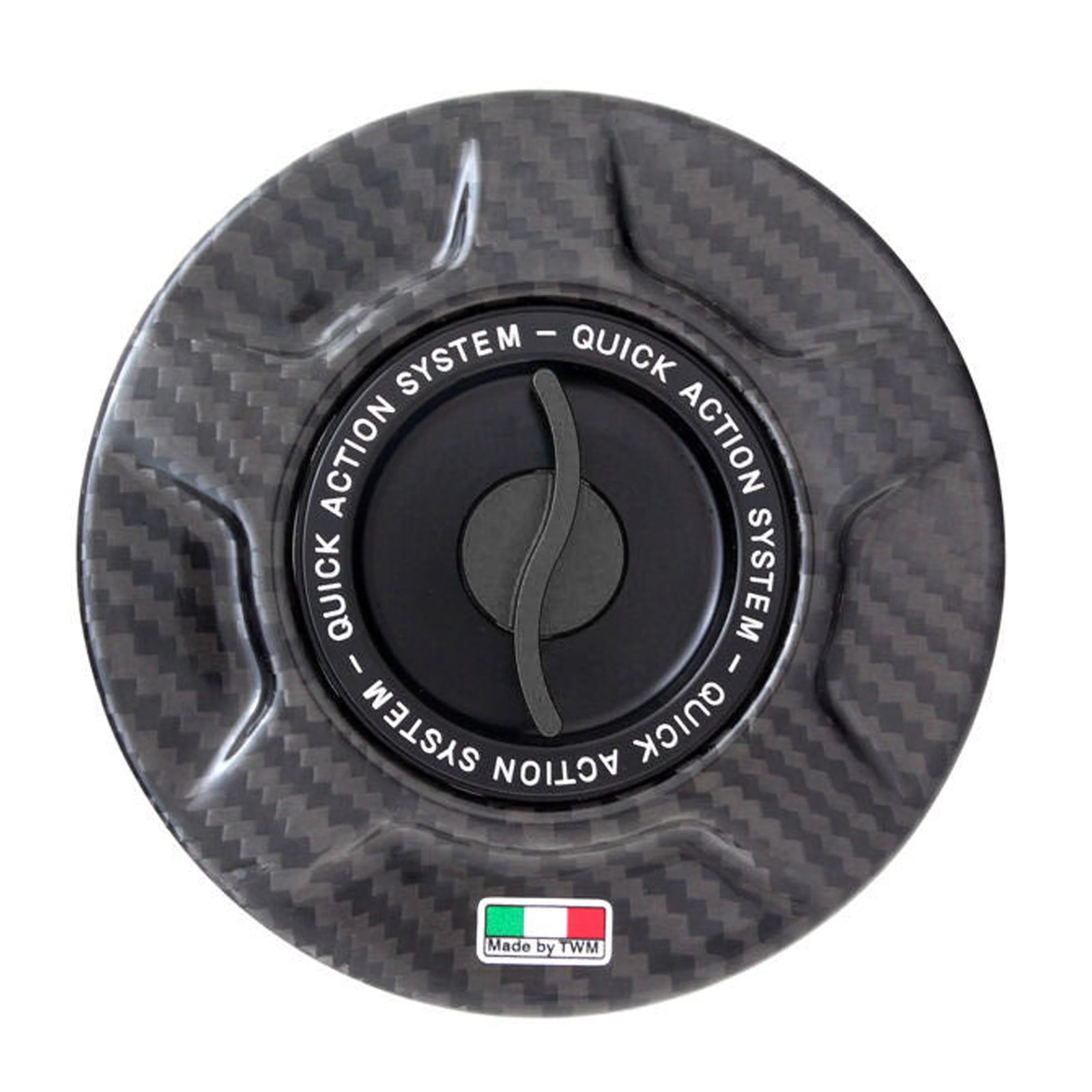 TWM Autoclave Carbon Gas Cap / Fuel Cap with Black Center Cap for Aprilia Motorcycles
