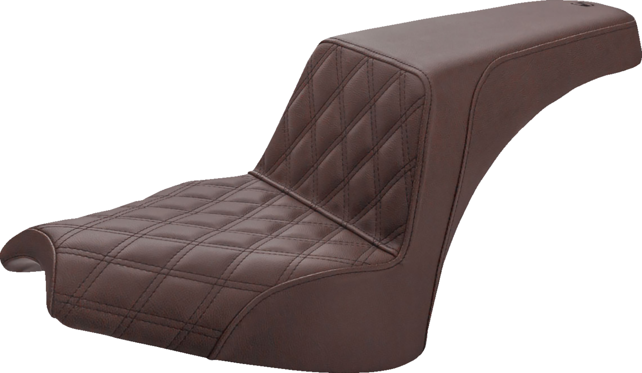 Saddlemen Step-Up Seat - Front Lattice Stitch/Rear Smooth - Brown - Chief