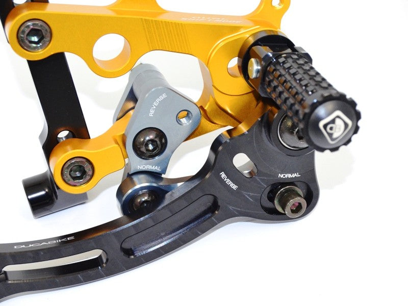 Ducabike DBK PR119903 Adjustable Rearset SBK Panigale - BLACK-GOLD