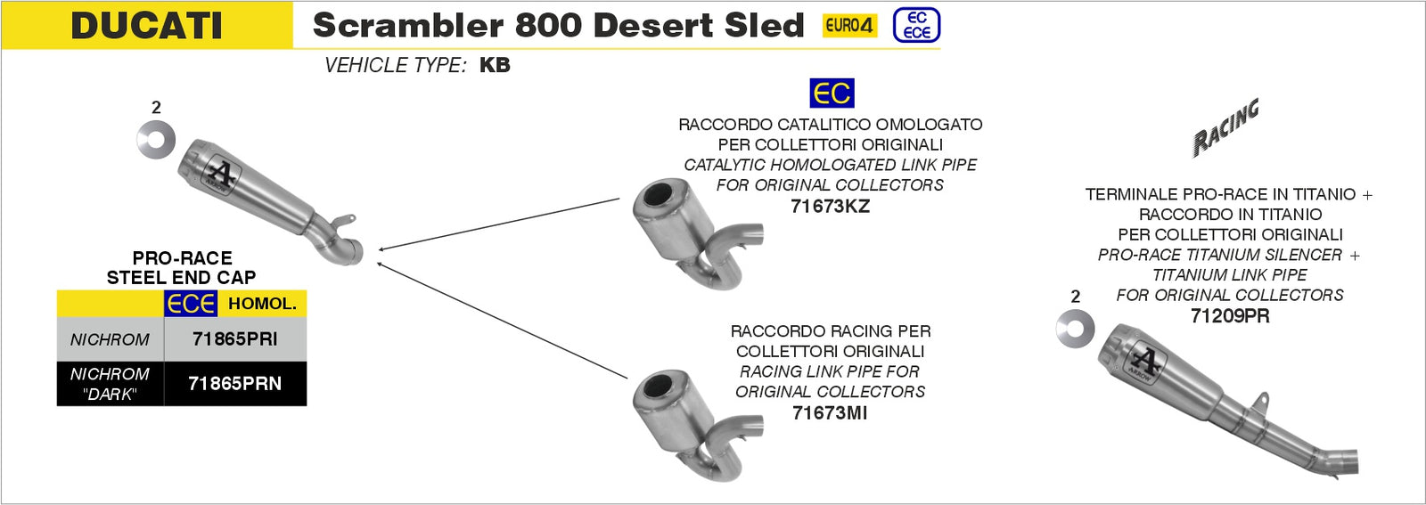 Arrow 71209PR Pro-Race Titanium Slip On - Assembly Diagram
