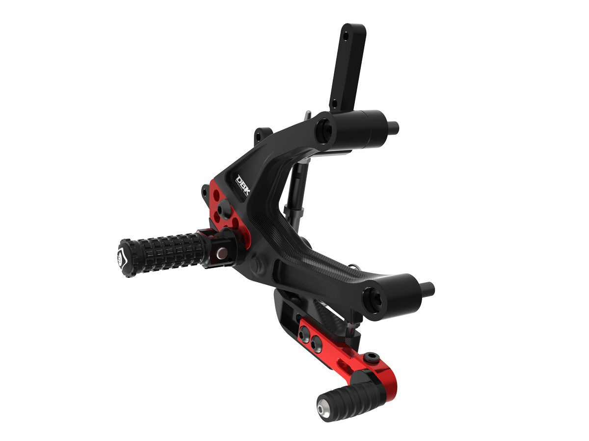 Ducabike DBK PRV201 Panigale V2 MY25 Adjustable Rearsets - BLACK-RED