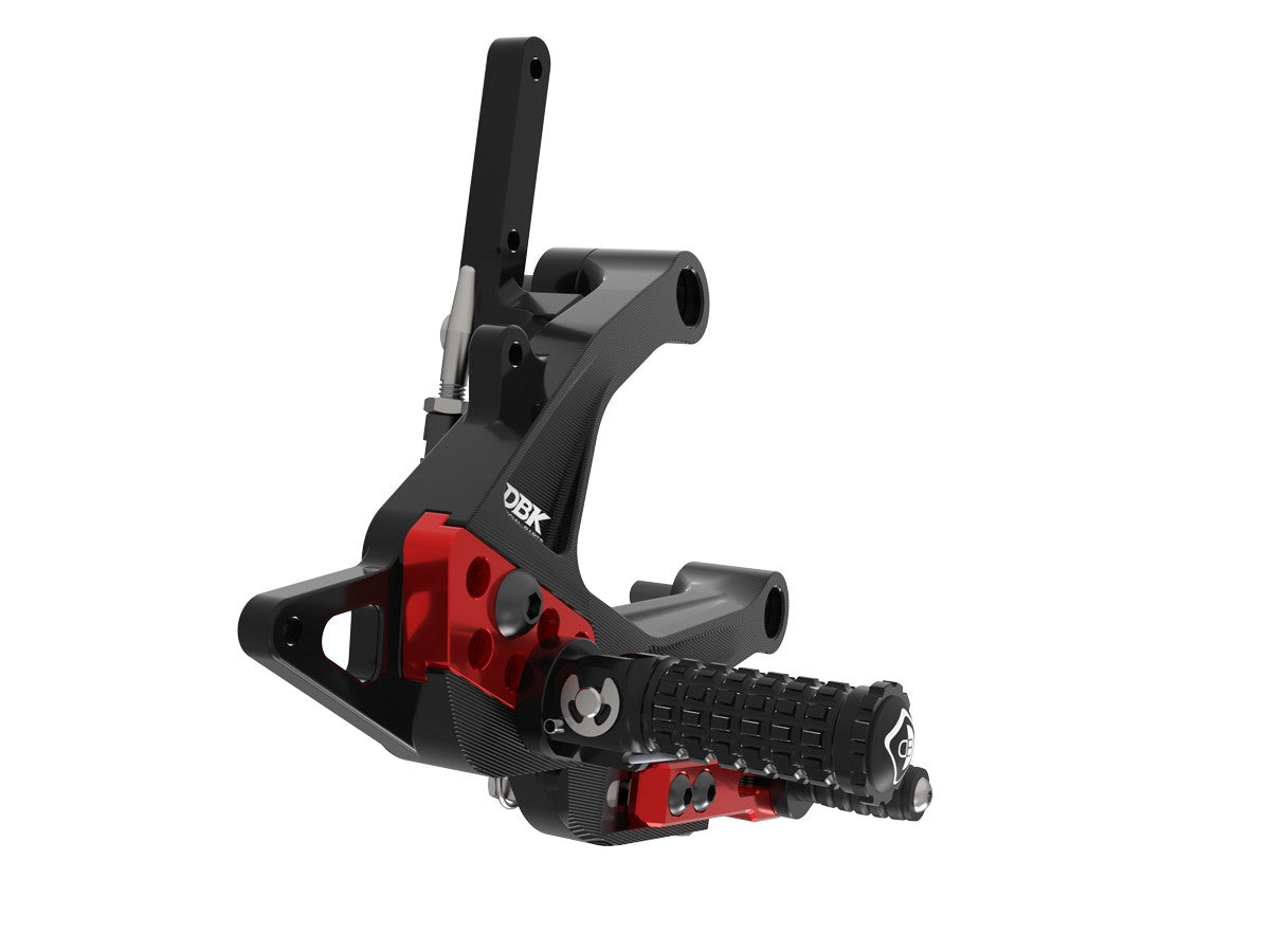 Ducabike DBK PRV201 Panigale V2 MY25 Adjustable Rearsets - BLACK-RED
