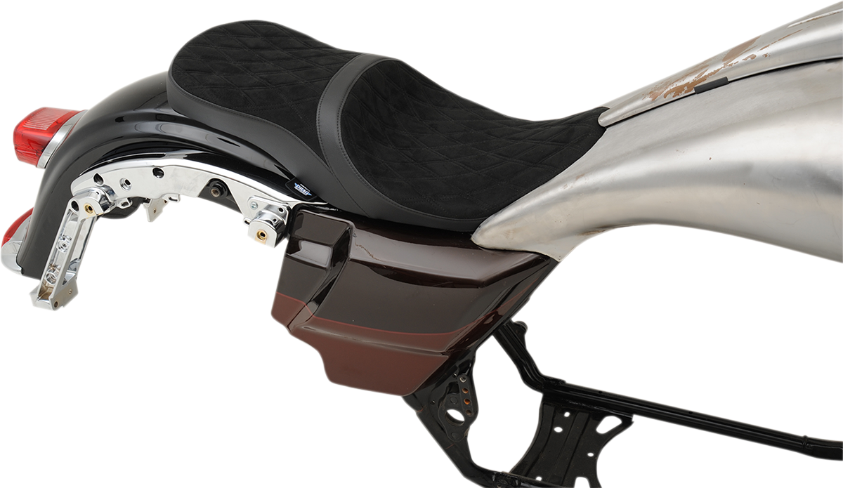 Drag Specialties Seats Low Touring Seat - Vinyl - Diamond - Razorback Tanks - FL '08-'23