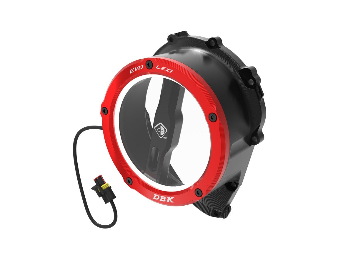 Ducabike DBK Ccdvl19 Triumph 765 Clear Clutch Cover 3D-EVO LED - BLACK-RED