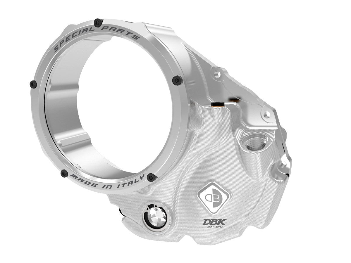 Ducabike DBK CCDV06 3D-EVO Clear Clutch Cover Oil Bath - SILVER-SILVER