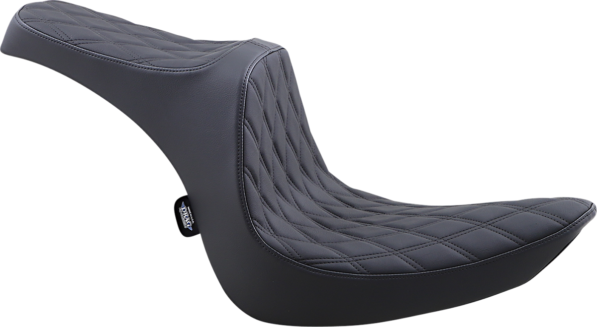 Drag Specialties Seats Predator III 2-Up Seat - Vinyl - Double Diamond - Black Stitching - Softail '06-'17