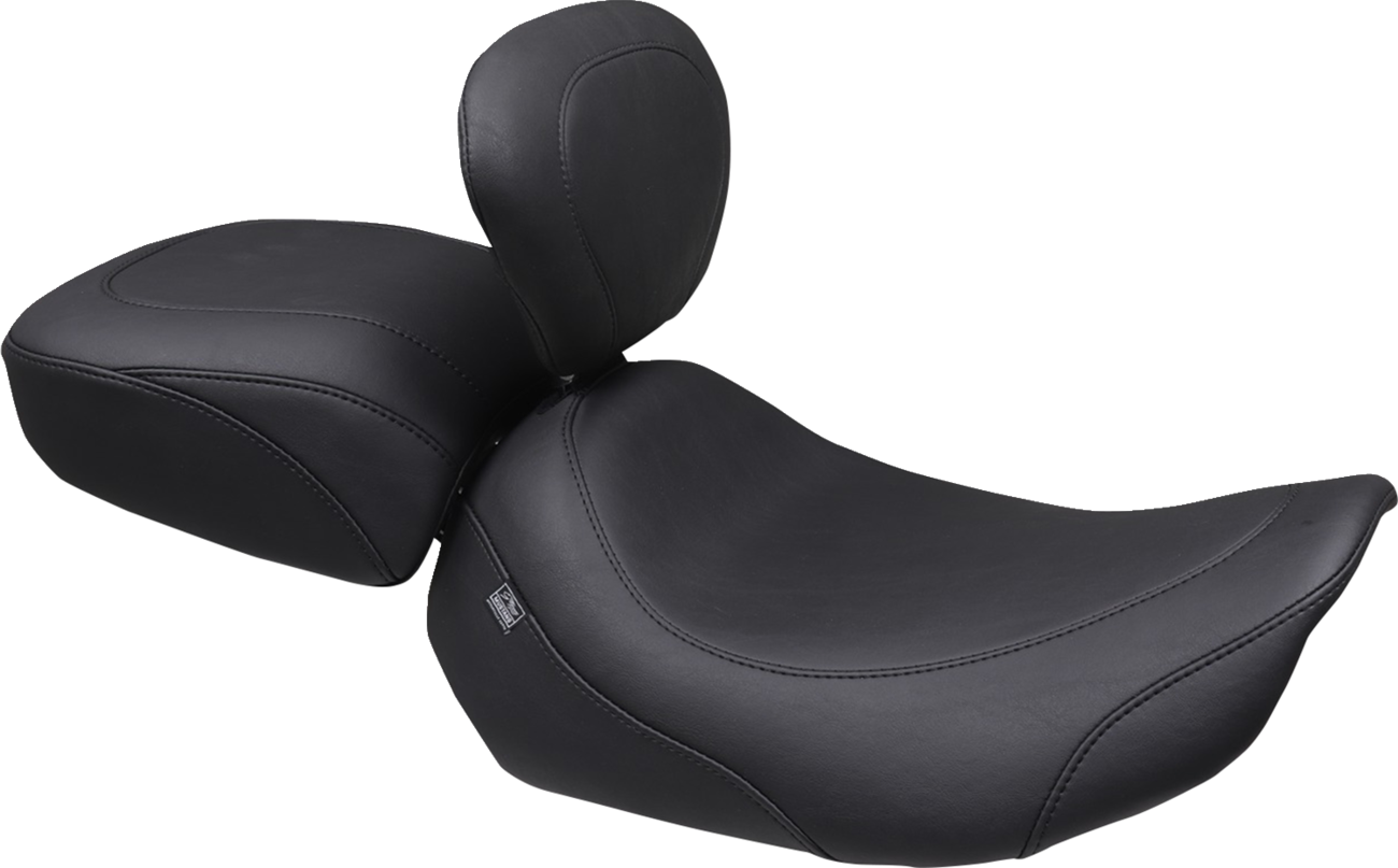 Mustang Wide Tripper™ Solo Seat - Backrest Receiver - Black Stitch - FLT/FLH '23-'26