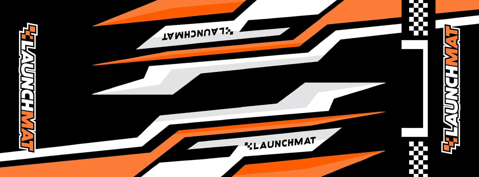 Launchmat Carpeted Motorcycle Mats (Lightning Design)