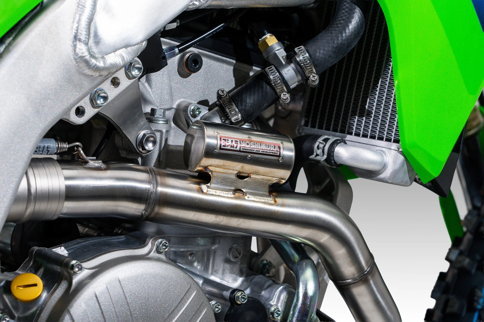 Yoshimura KX450/X 24-26 RS-12 Stainless Full Exhaust, W/ Stainless Muffler
