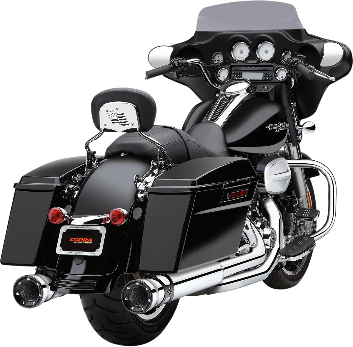 Cobra Race-Pro Slip-On Mufflers - Chrome - '95-'16 FLH