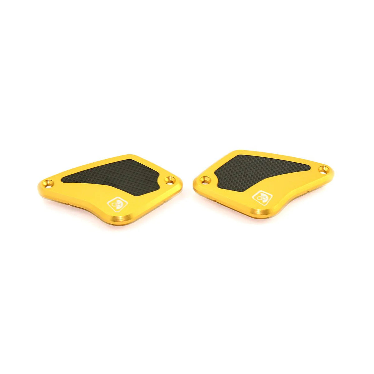 Ducabike DBK Carbon Front Brake And Clutch Fluid Reservoir Covers Diavel V4 - Gold