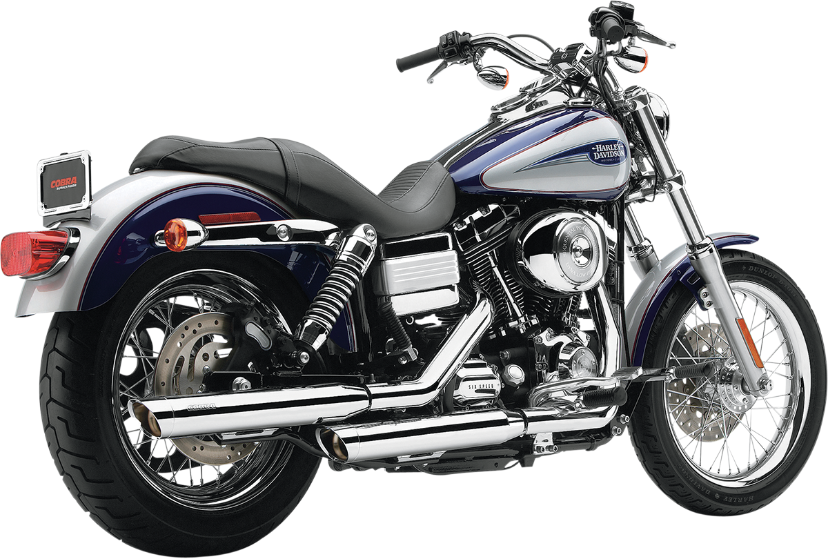 Cobra 3" Slashcut Slip-On Mufflers - Chrome - '95-'17 FXD