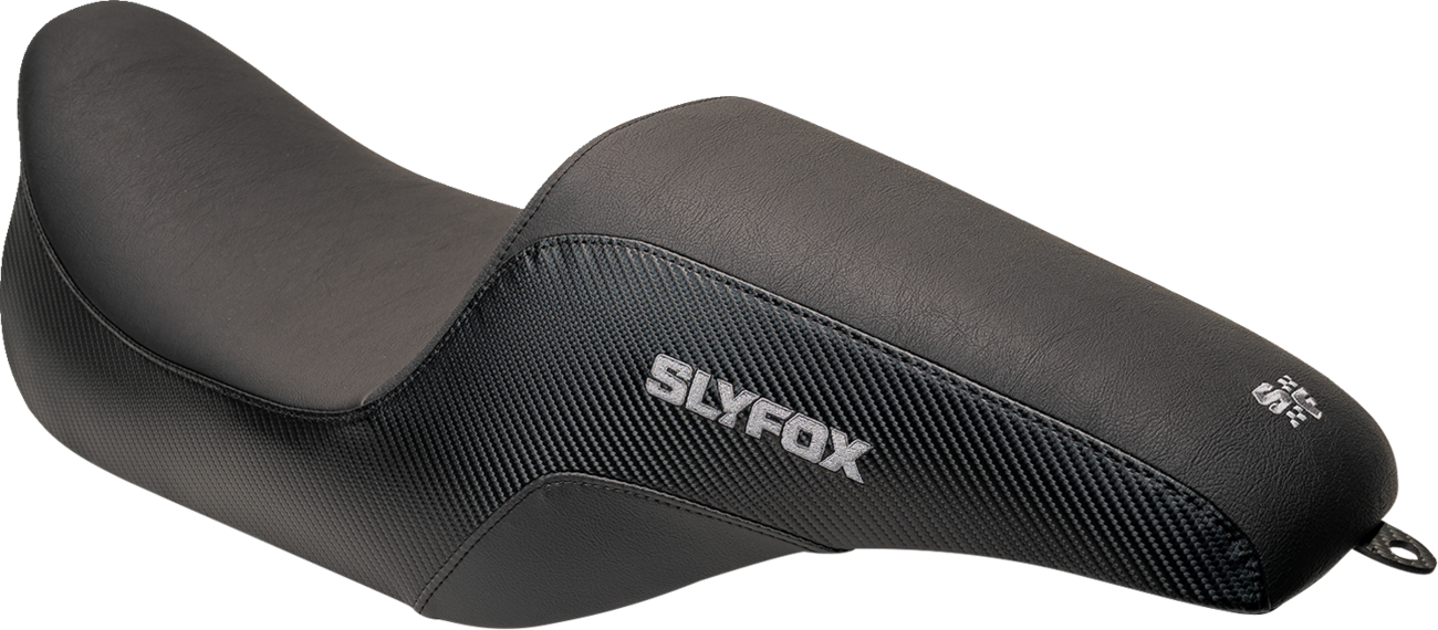 Slyfox Drifter Seat - Gray Logo - Smooth Vinyl - Carbon Fiber - FL '08-'23