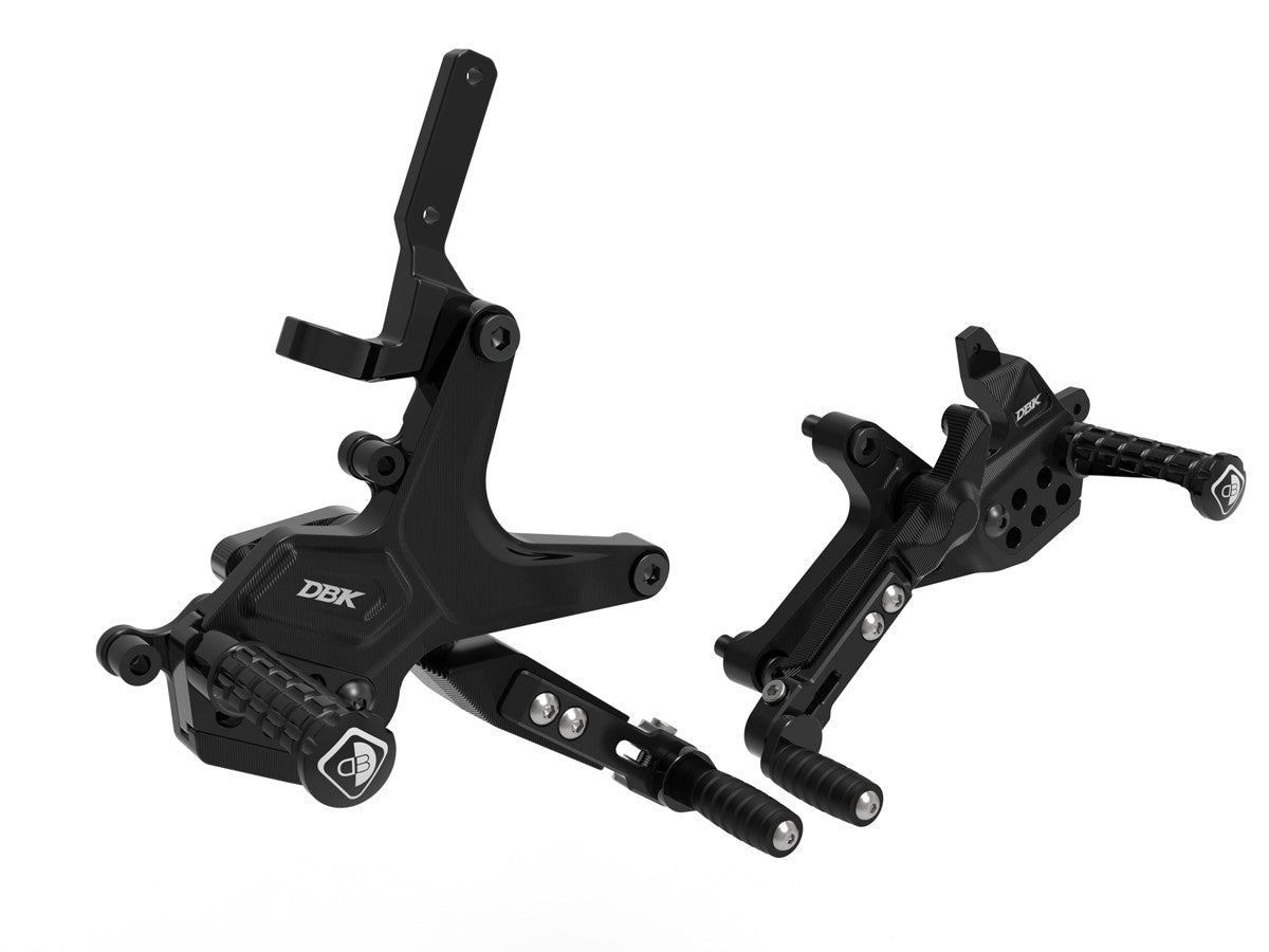 Ducabike DBK Adjustable Rearsets Ducati Streetfighter V2 2025 - BLACK ECO FIXED FOOT PEGS