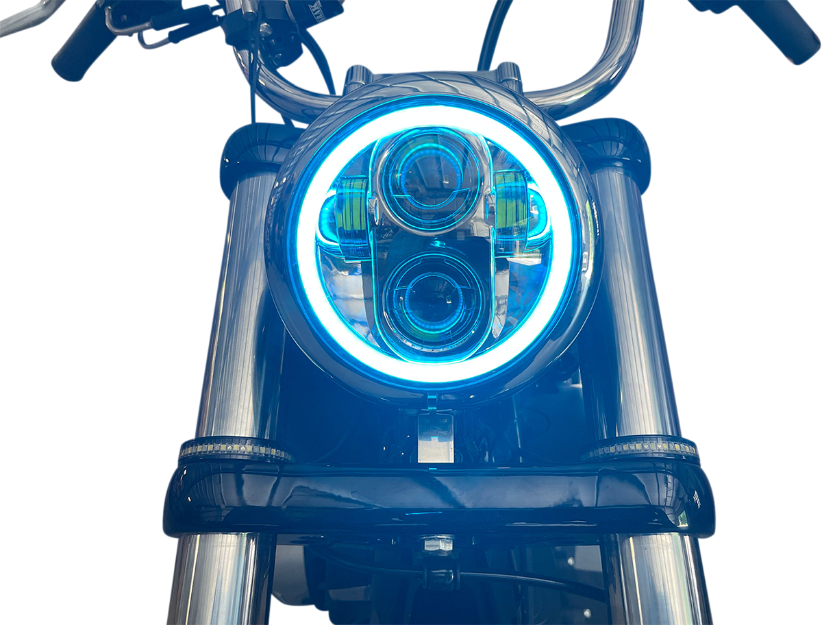 Custom Dynamics ProGLOW™ 5-3/4" Headlamp - With Mounting Ring - Black