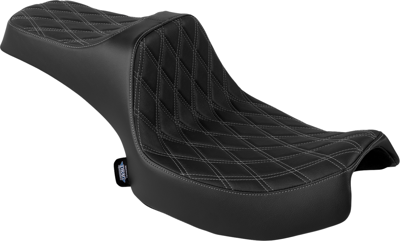 Drag Specialties Seats Predator III 2-Up Seat - Vinyl - Double Diamond - Silver Stitch - Chieftain '25/Challenger '20-'25