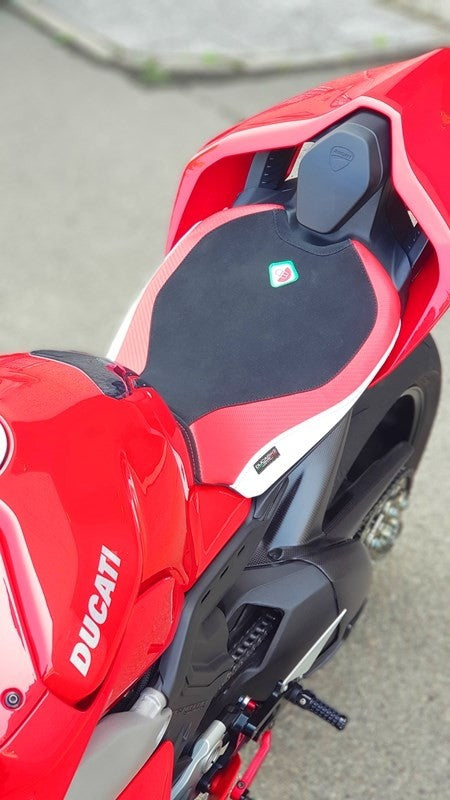 Ducabike DBK CSV201 Panigale V2 Seat Cover Rider - BLACK-RED-WHITE