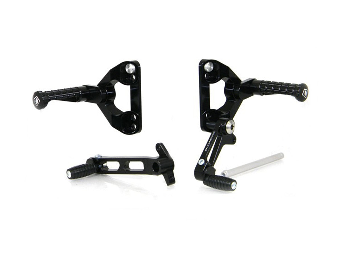 Ducabike DBK PRSBK03 SBK Adjustable Rearsets - BLACK ECO FIXED FOOT PEGS