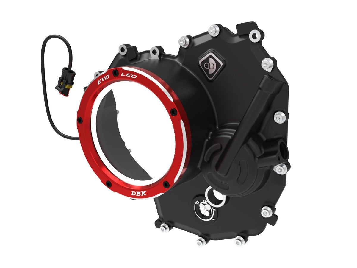 Ducabike DBK Clear Clutch Cover EVO LED Ducati V2 - BLACK-RED