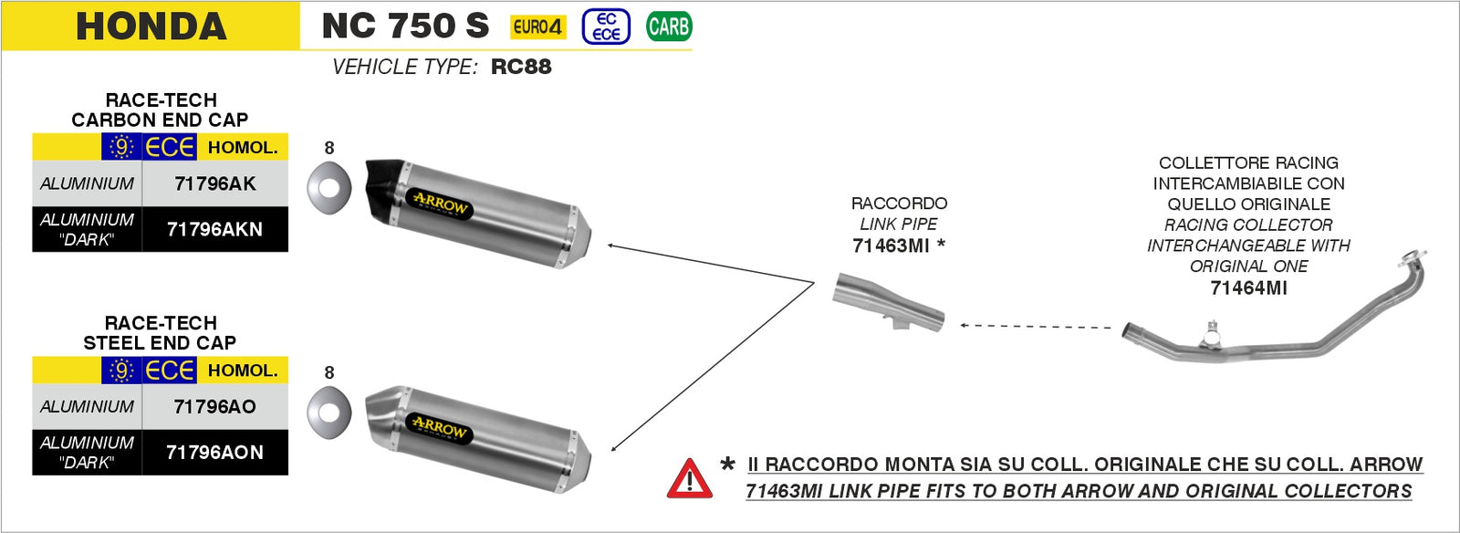 Arrow 71796AO Race-Tech Aluminium Slip On