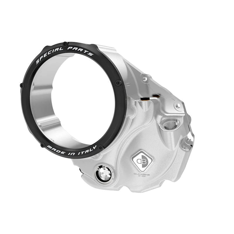 Ducabike DBK 3D Clear Clutch Cover For Ducati Monster 1200 1200S 1200R - Silver-Black
