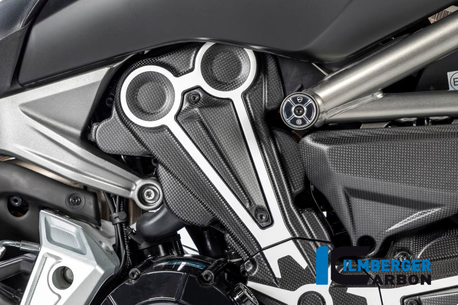 Ilmberger Carbon Cam Belt Covers With Chrome Decal Ducati XDiavel 2016 - Matte