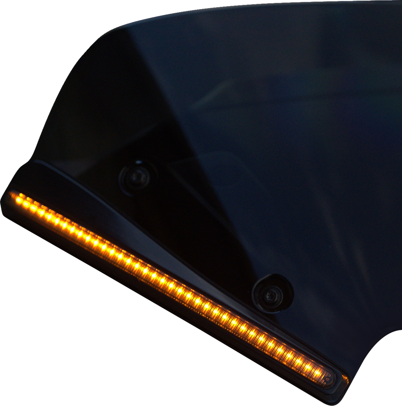Custom Dynamics Windshield Trim - LED - Turn Signal - Black - Smoke Lens