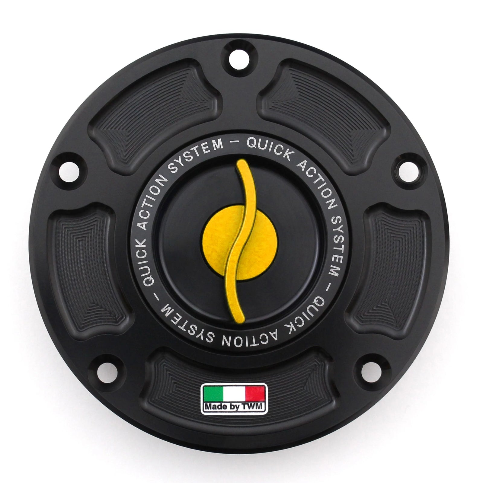 TWM CNC Aluminum Gas Cap / Fuel Cap with Gold Center Cap for Ducati Motorcycles