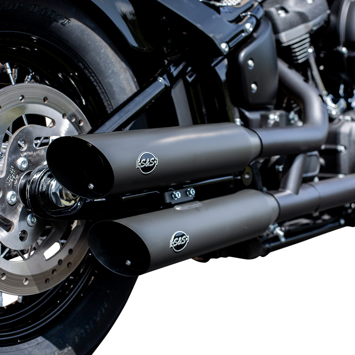 S&S Cycle Slash-Cut Slip-On Mufflers - Race - Black - FLFB