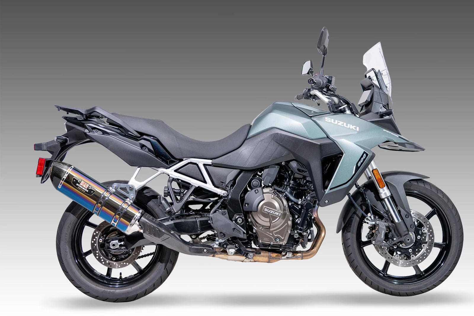 Yoshimura V-Strom 800 23-26 R-77j Stainless Slip-On Exhaust, W/ Titanium Blue Sleeve