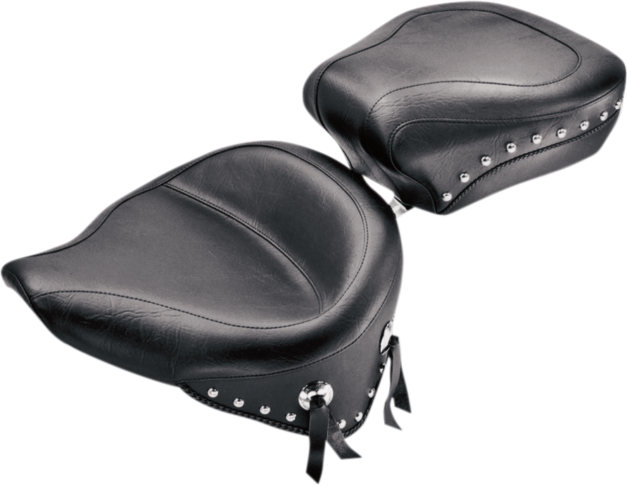 Mustang Wide Studded Solo Seat - Softail '84-'99
