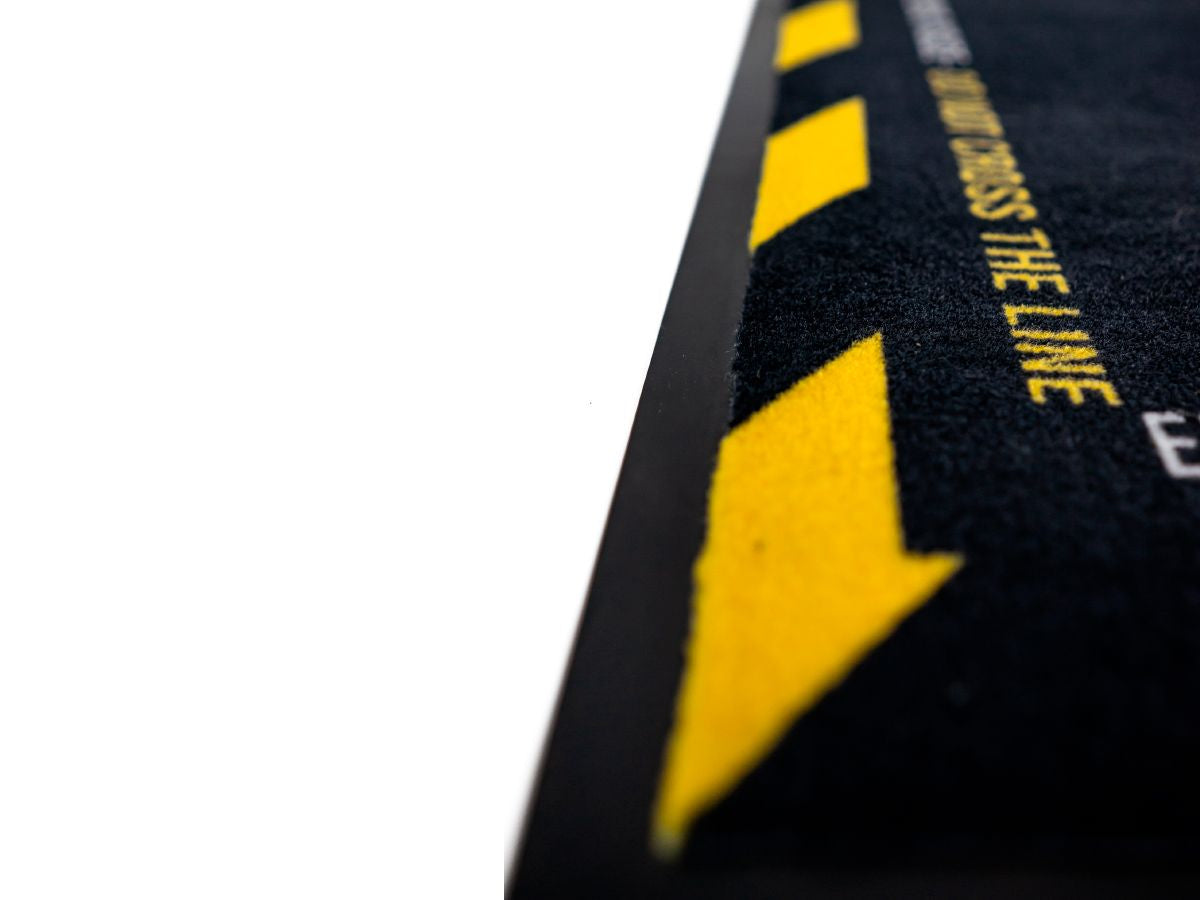WRS Original Rectangular Motorcycle Carpet With "Caution Strong Emotions" Words