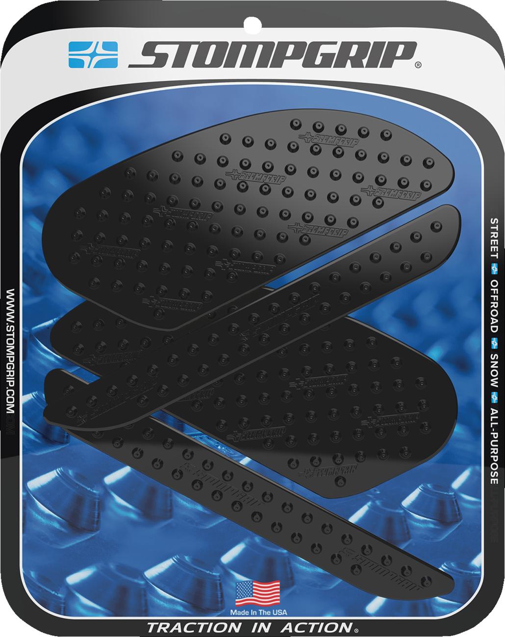 StompGrip Tank Grips - Volcano - Black - Kawasaki - Ninja '15-'25